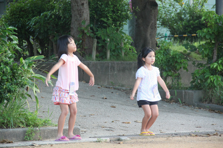 神森小学校のラジオ体操（8/19）