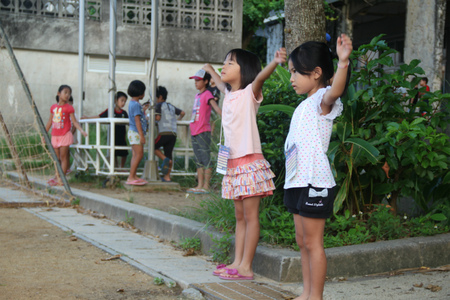 神森小学校のラジオ体操（8/19）