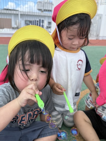 3階で遊んだよ