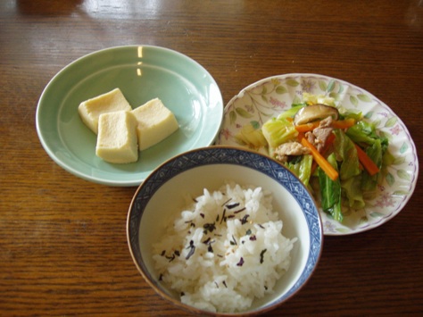 昼ごはん（高野豆腐の煮物）