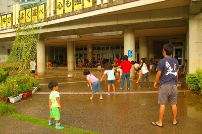 神森小学校に集まって、ラジオ体操