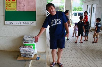 神森小学校に集まって、ラジオ体操