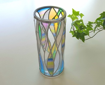 グラスアート新作☆まあるいガラスの花瓶