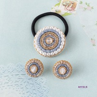ビーズ刺繍　ヘアゴムとピアスのセットを販売開始しました♫ 2022/11/22 17:40:44