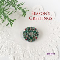 クリスマスリースのブローチをSALE中♪ 2022/12/16 12:41:22