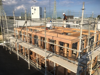 沖縄木造住宅 うるま市 増築 混構造 木工事建て方