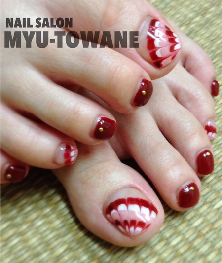 笑顔の素敵な可愛い親子 大人秋ネイルとバービーkids Nail うるま市ネイル ペディキュア Myu Towane Nail Room