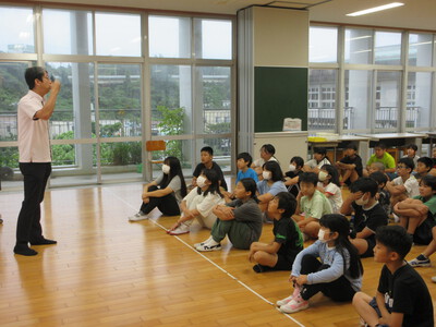 教育長講話と村教育ビジョン説明
