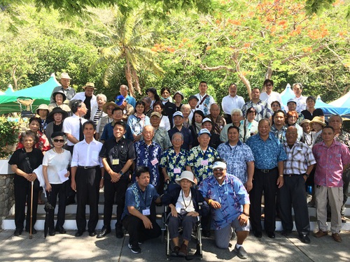 サイパン「沖縄の塔」での慰霊祭　Attended to the memorial service ceremony