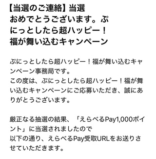 当選976　選べるPAY　1000円分