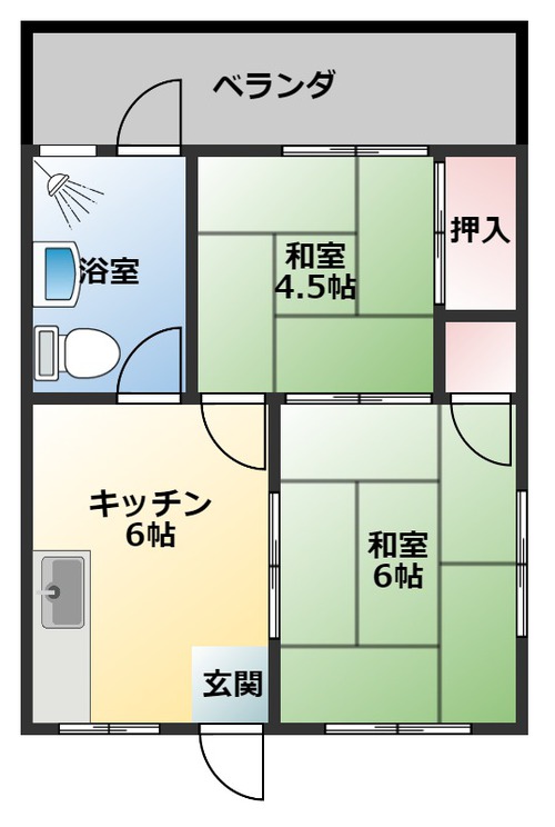 浦添市伊祖３丁目　２ＤＫ　アパートおやふそ