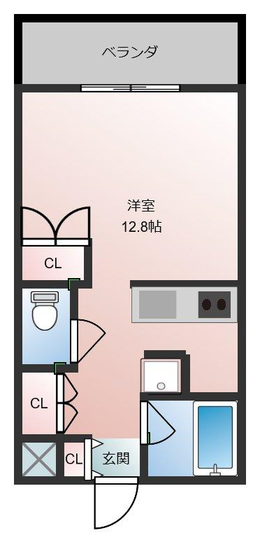 浦添市城間２丁目　ワンルーム　クレールコート仁