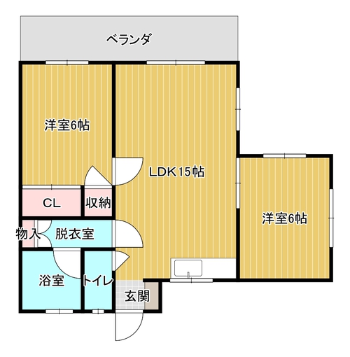 浦添市経塚１丁目　２ＬＤＫ　最上階角部屋　志喜屋マンション