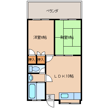 浦添市沢岻２丁目　和洋タイプ　２ＬＤＫ　沢岻ハイツ