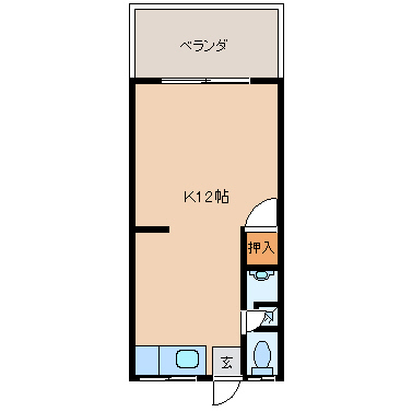 浦添市屋富祖３丁目　ワンルーム　知念ハイツⅠ