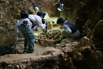 国内最古の埋葬人骨の可能性あり　（サキタリ洞 発掘調査記者発表）　