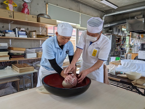 4月のそば打ち会(^^♪富山県　やつおそば大楽