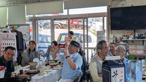 3月のそば打ち練習会・昇段・初段合格祝い