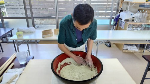 3月のそば打ち練習会・昇段・初段合格祝い