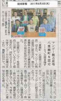 八重瀬町がマンゴーの拠点産地に
