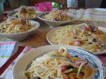 イイダコのクリームパスタ☆ランチ。
