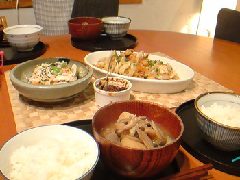 お土産☆芋煮汁でお夕飯。