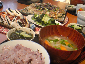 もずく入りチヂミ～でお夕飯。