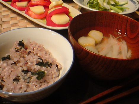 ワカメご飯と簡単すまし汁