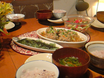 納豆の残りでリメイク献立。