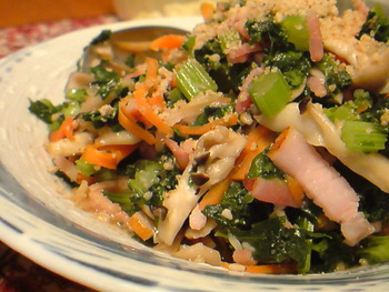 セロリの葉のキンピラ炒め