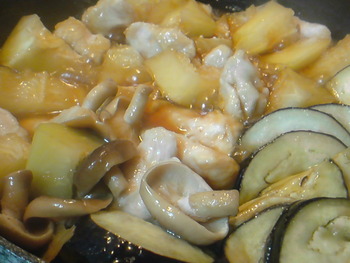 パパイヤと鶏ササミの治部煮。