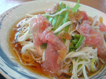 生ﾊﾑ＆水菜de冷やしソーメン☆ランチ。