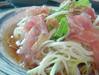 生ﾊﾑ＆水菜de冷やしソーメン☆ランチ。