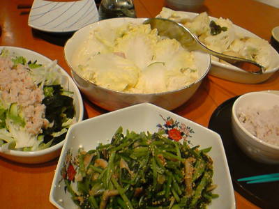 野菜尽くしの夕ごはん