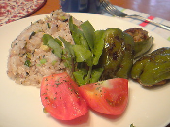 梅にんにく炒飯。