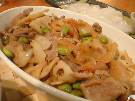 豚とレンコンの甘酢風味生姜焼き
