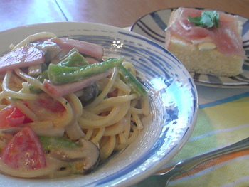 野菜のクリームパスタ☆