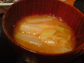 白菜と長ネギのお味噌汁