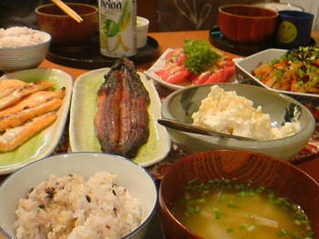 魚の和定食風晩ごはん。