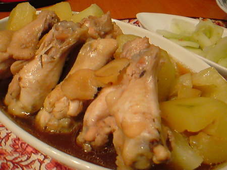 パパイヤとチキンの煮つけ。