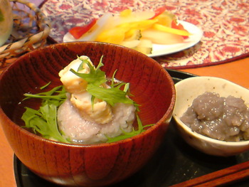 残り物で朝ごはん。