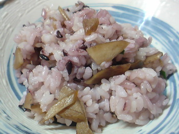 ごぼうライスでオムライス②