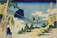 危なくない足元：北斎の描く吊り橋