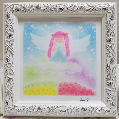 沖縄でパステルアート♪ アトリエHitomi :パステルアート 天使を描き