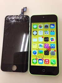 iphone５Ｃフロントガラス割れ修理 2014/11/26 14:48:46