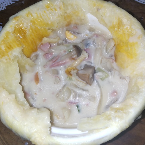 初メニュー　きのこスープ作りました。