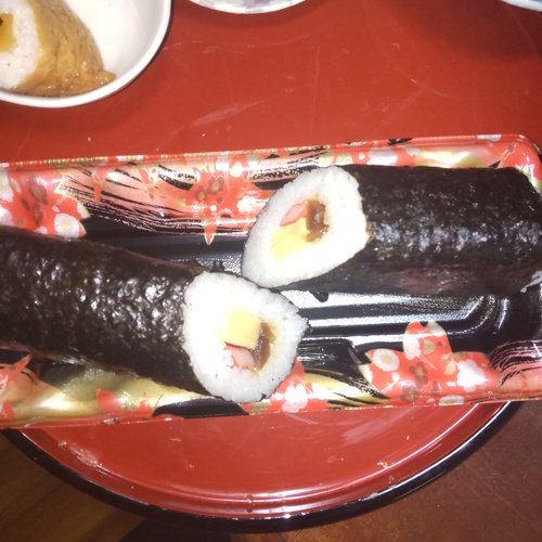 今日は節分　恵方巻き、いなりすし、きのこスープも2回目