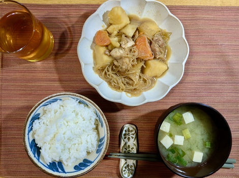 最強！蒸し鶏のセロリソース（BONIQ）& 鶏肉じゃが