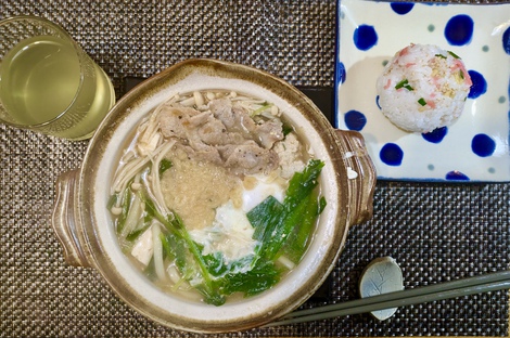 鶏つみれのスタミナ味噌鍋 & リメイク鍋焼きうどん