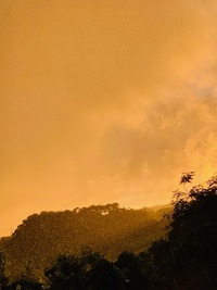 雨降る夕焼け